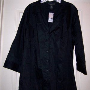 Lane Bryant NWT 3/4" Sleeve Black Blouse 24W